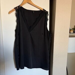 SHEIN Black Lace Trim Blouse